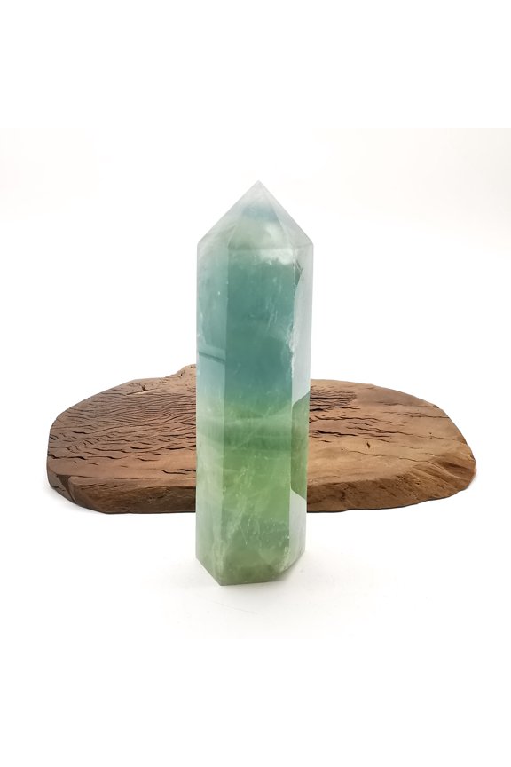 Green fluorite Crystal Towers ~ Natural Healing Crystal Point Obelisk for Reiki Healing and Crystal Grid 0.913kg