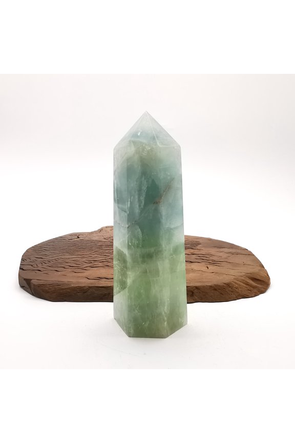 Green fluorite Crystal Towers ~ Natural Healing Crystal Point Obelisk for Reiki Healing and Crystal Grid 0.949kg