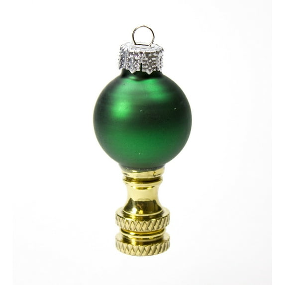 Green glass Christmas Ornament Finial 2.25"h