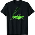 thumbnail image 1 of Green grasshopper woodcut T-Shirt men and women can wear, black, white, gifts, 1 of 4