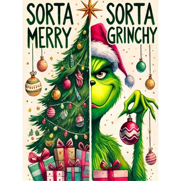 Green-haired elf Diamond Art Kits for Adults Funny Diamond Painting Kit for Beginner Christmas 5D DIY Diamond Dots Full Drill Crafts for Gem Art Dot Art for Adults Home Wall Decor for Teens 12x16 in
