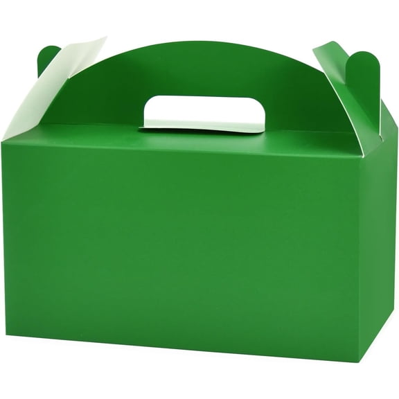 Green handle gift box, 30-piece set 9.45x5x5 inches sturdy colorful cardstock candy box, for Christmas birthday party small gifts, with lid high-quality display box