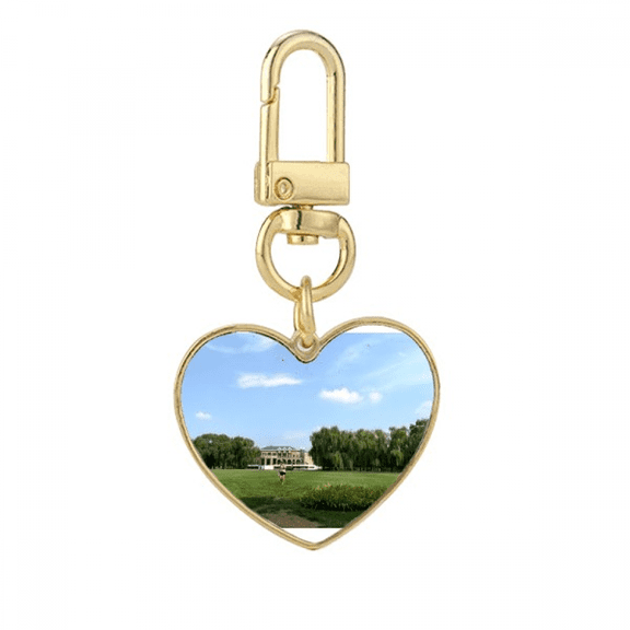 Green ing Park Photography Gold Heart Keychain Metal Keyring Holder