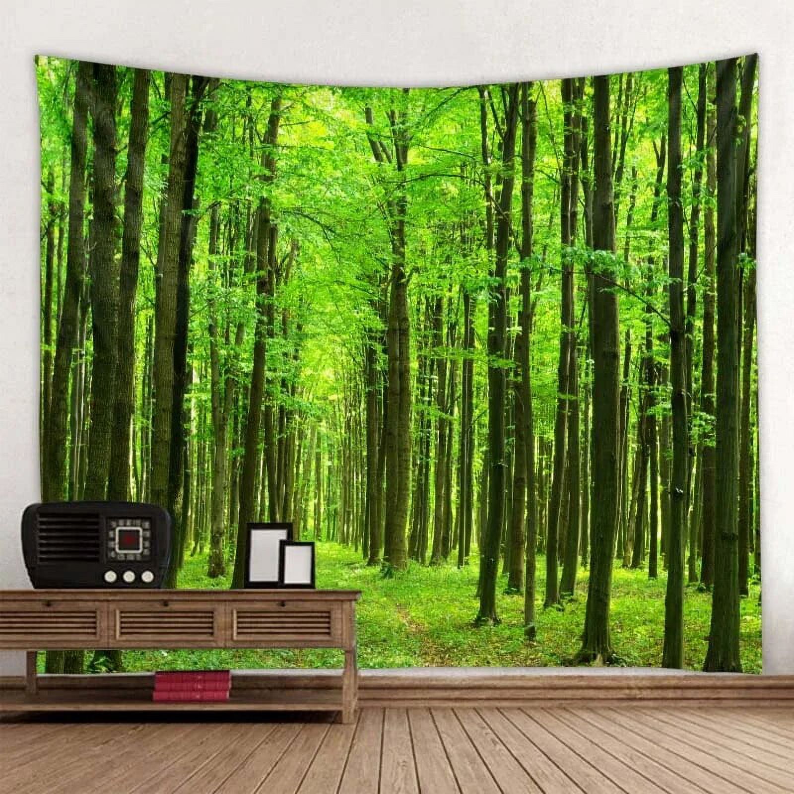 Green jungle tapestry beautiful natural forest large wall hanging