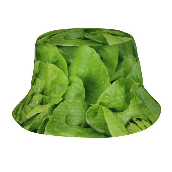Green lettuce Bucket Hat Foldable Fisherman Outdoor Summer Camping Travel Hiking Caps for Men Women