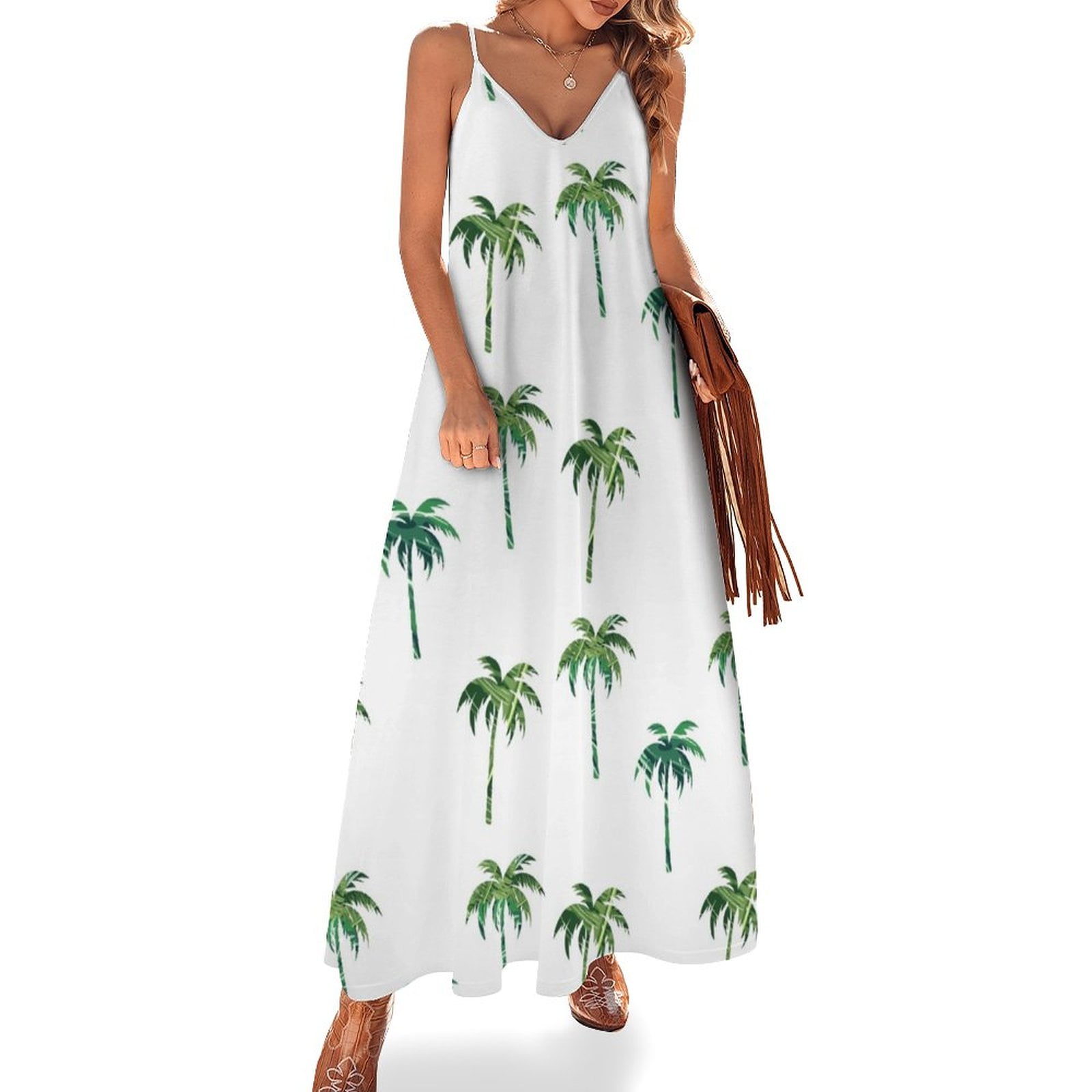Green palm trees pack Sleeveless Dress Dresses festival outfit women