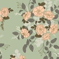 thumbnail image 1 of Green peach floral fabric, Art Gallery Her & History Marrell Secret Garden, Sold by the Quarter Yard, 1 of 3
