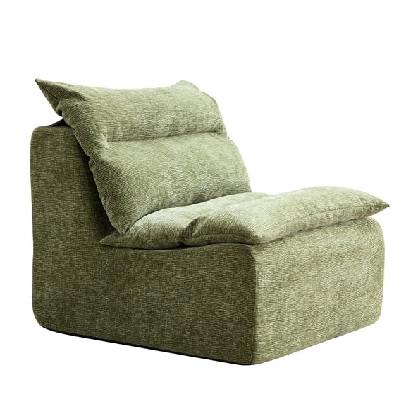Green polyester single sofa / Relaxing in living room, studio or salon