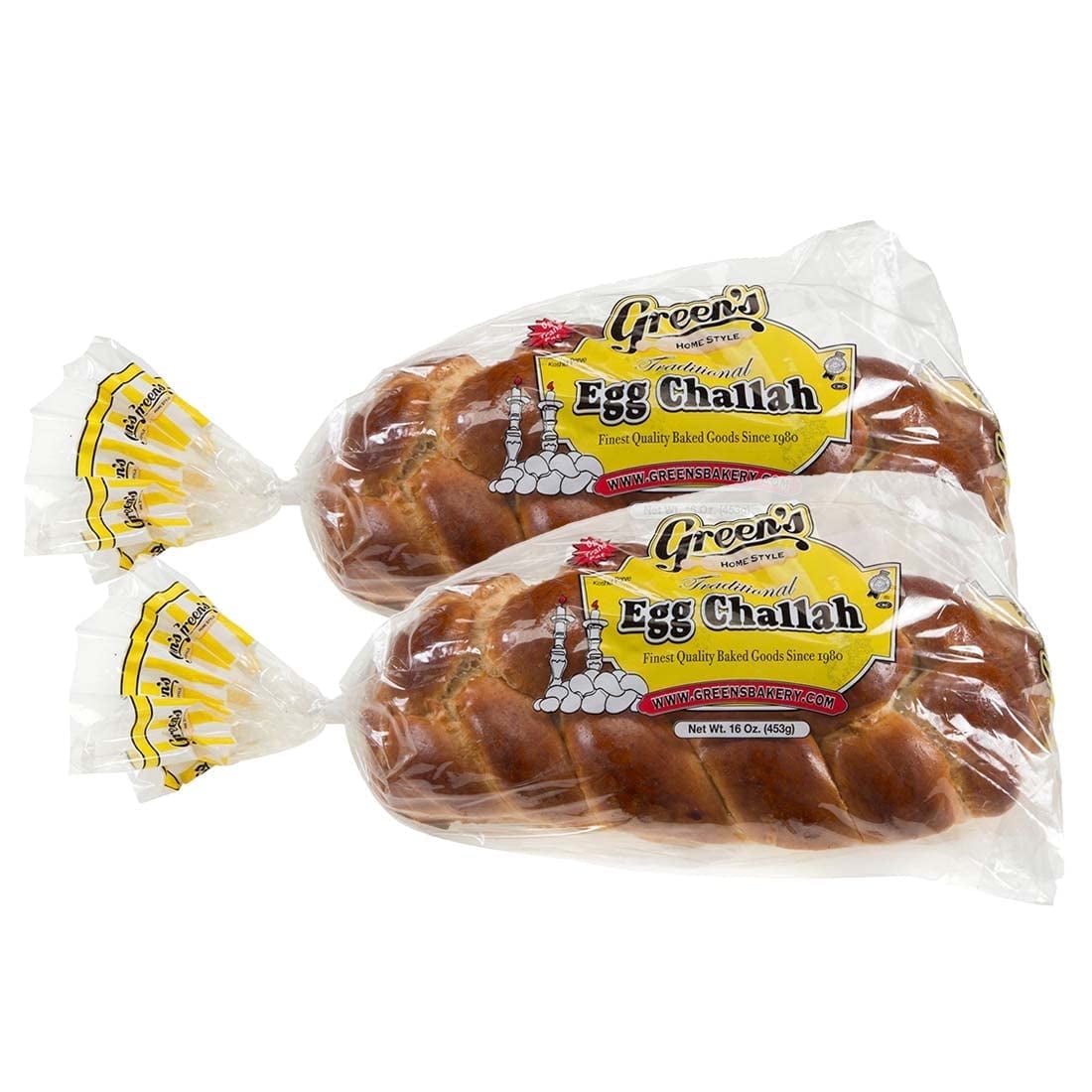 Green's Bakery Braided Egg Challah Bread, 2 Pack 16 oz.