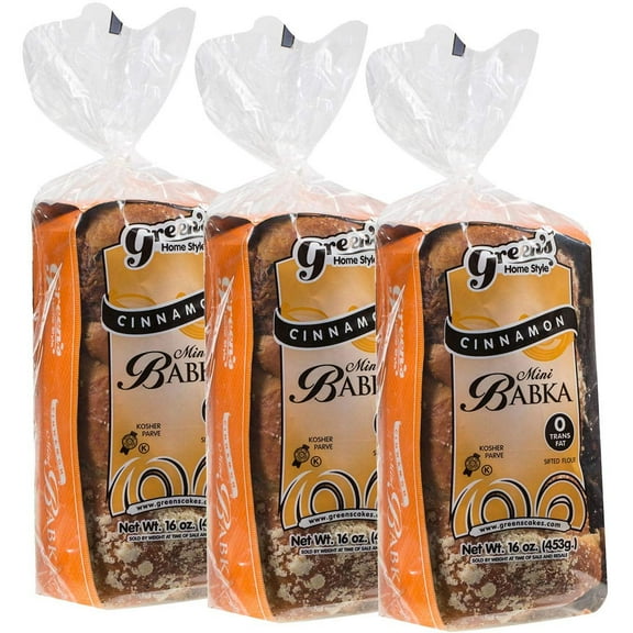 Green's Bakery Mini Cinnamon Babka Cakes, 3 Pack 16 oz.