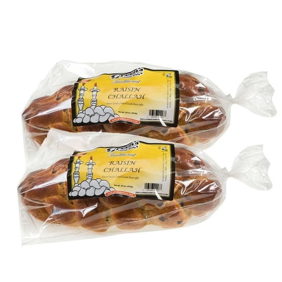 Green's Braided Raisin Challah Bread, 2 Pack 16 oz.