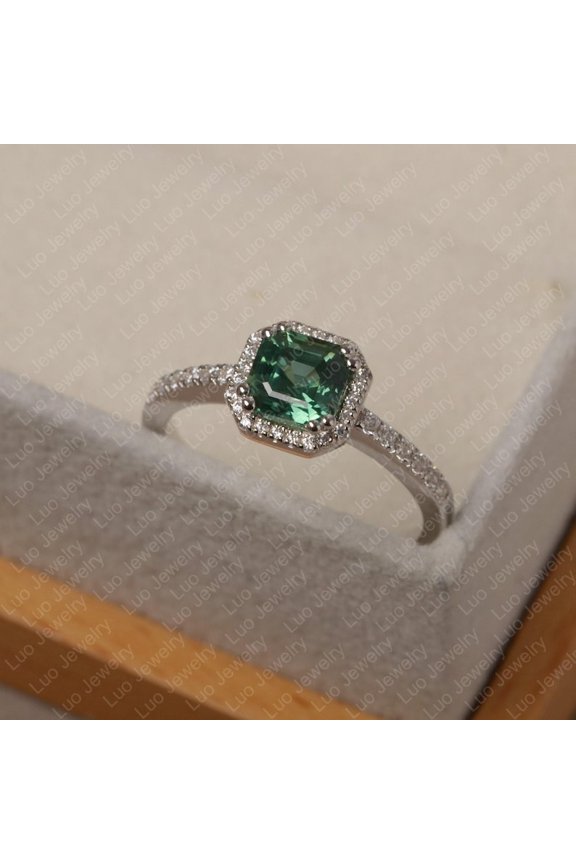 Green sapphire ring, round cut engagement ring,branch leaf ring,sterling silver,anniversary gifts