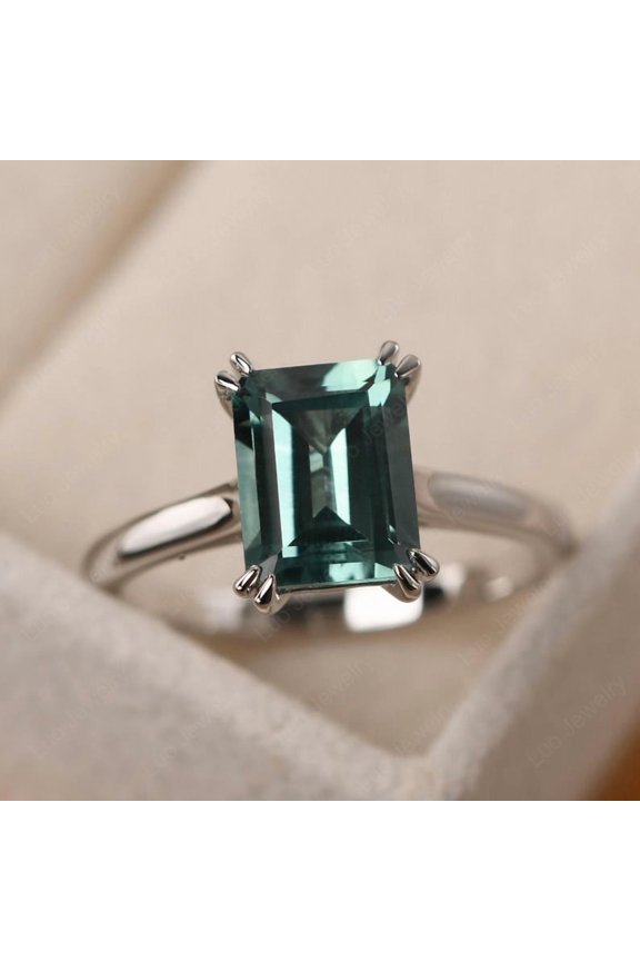 Green sapphire ring, round cut engagement ring,branch leaf ring,sterling silver,anniversary gifts