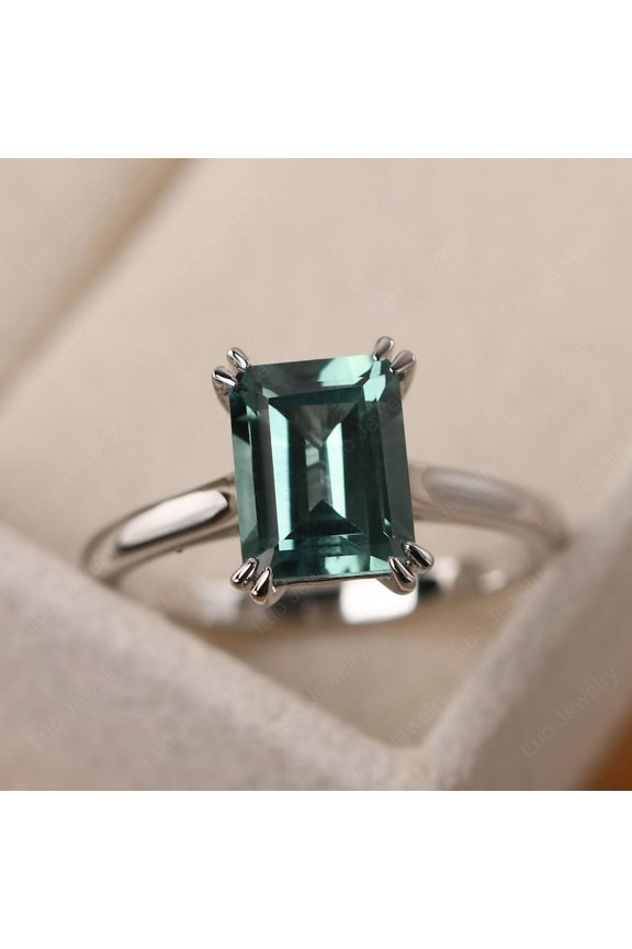 Green sapphire ring, round cut engagement ring,branch leaf ring,sterling silver,anniversary gifts