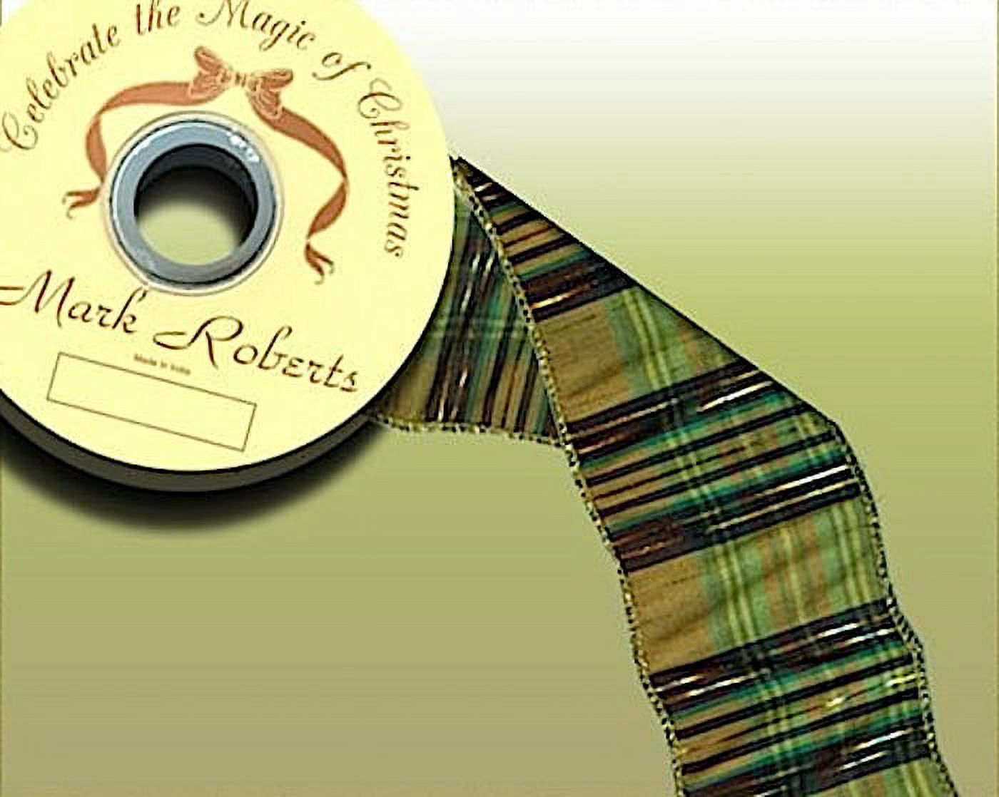 Green w Gold Tartan Ribbon 10YD