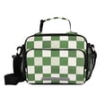thumbnail image 1 of Green-white Plaid Insulated Lunch Bag Portable Cooler Bag Mommy Bag Large Capacity 6L, 1 of 9