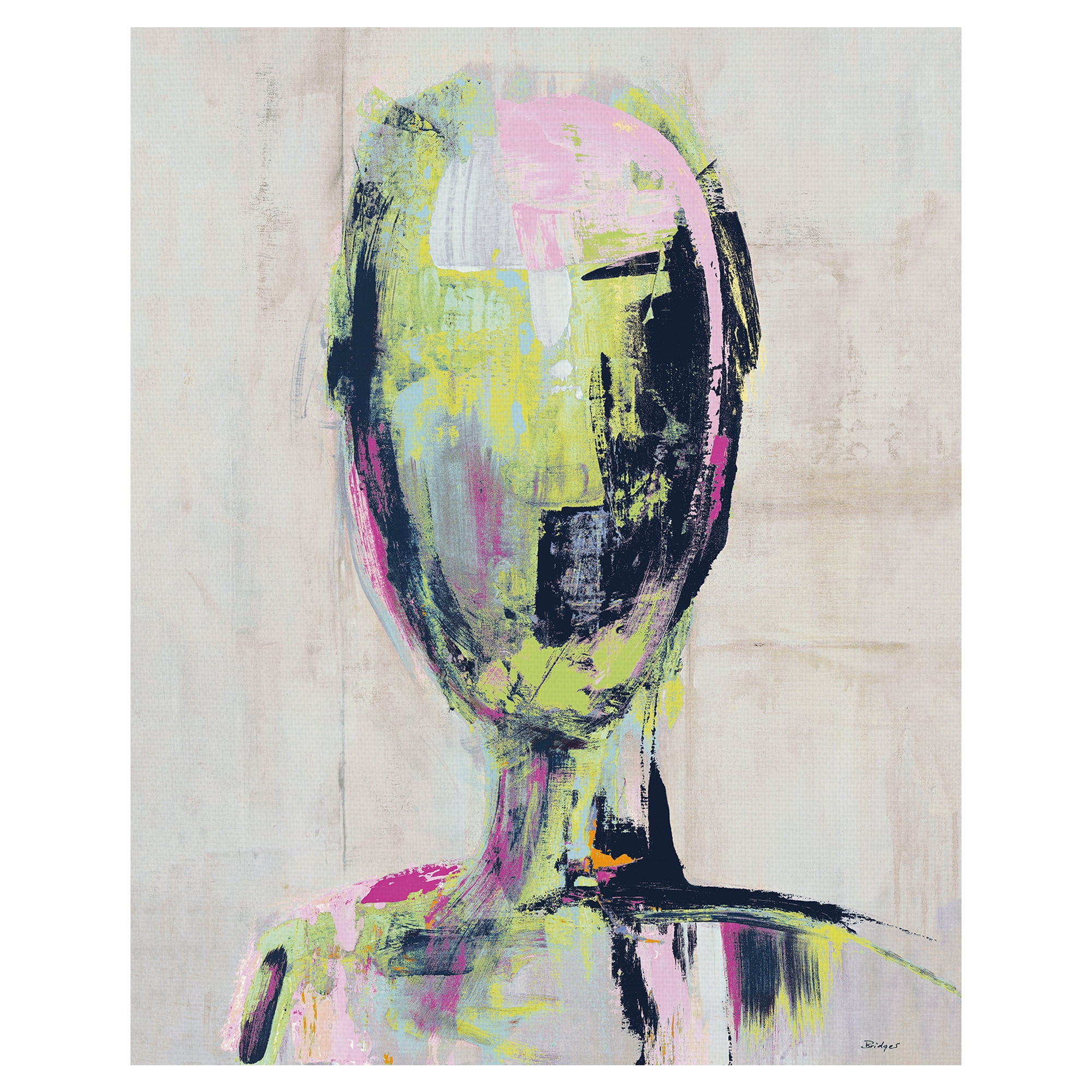 Green with Envy by Phillip Brown Abstract Portrait Canvas Art