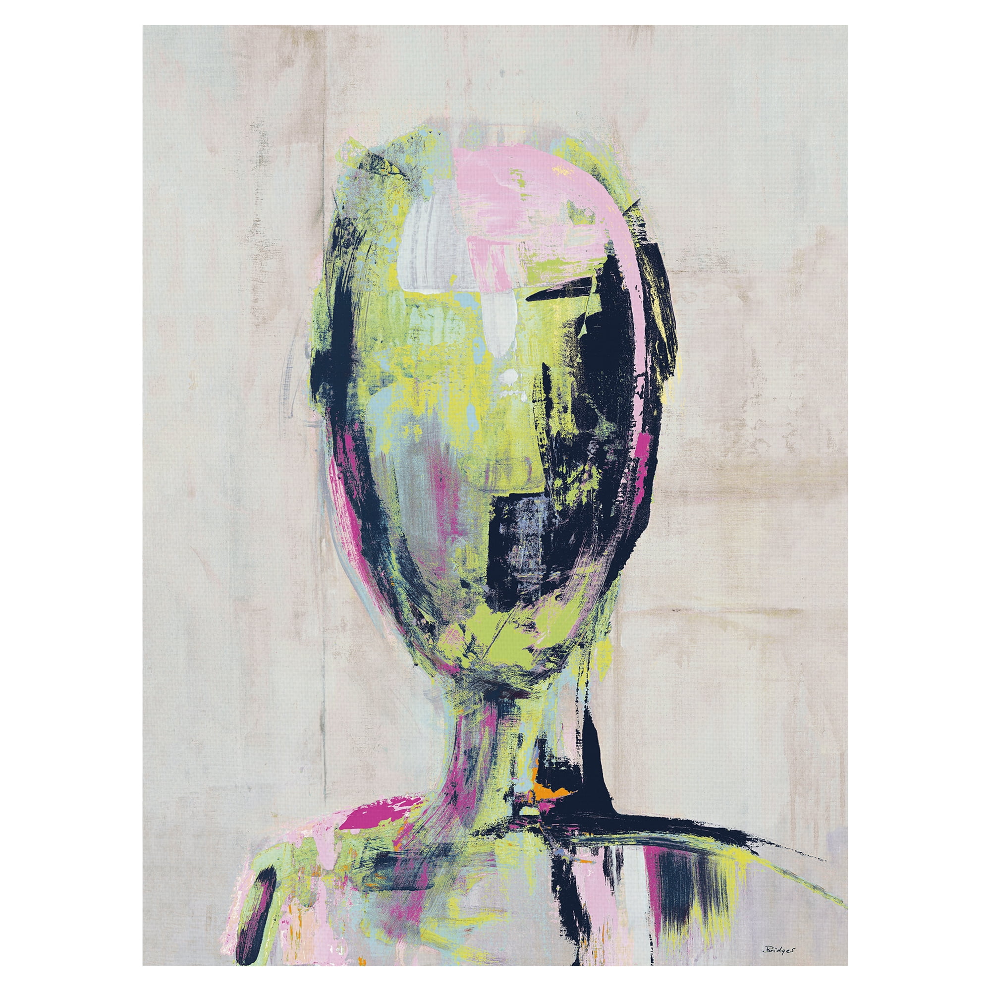 Green with Envy by Phillip Brown Abstract Portrait Canvas Art