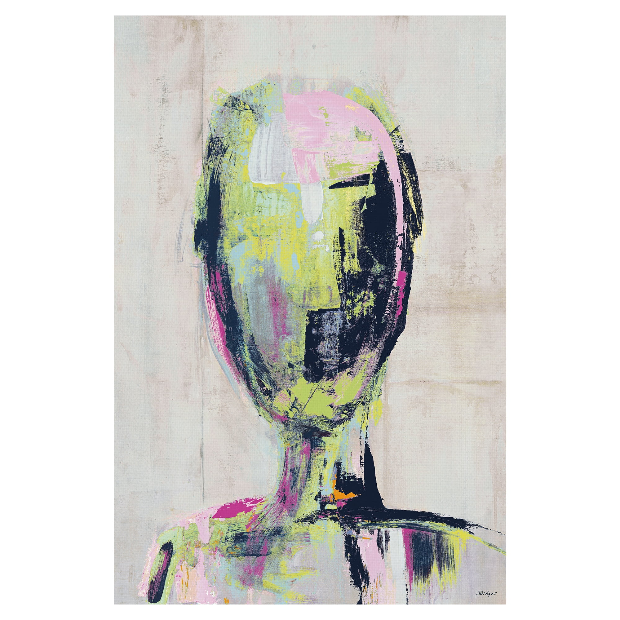 Green with Envy by Phillip Brown Abstract Portrait Canvas Art