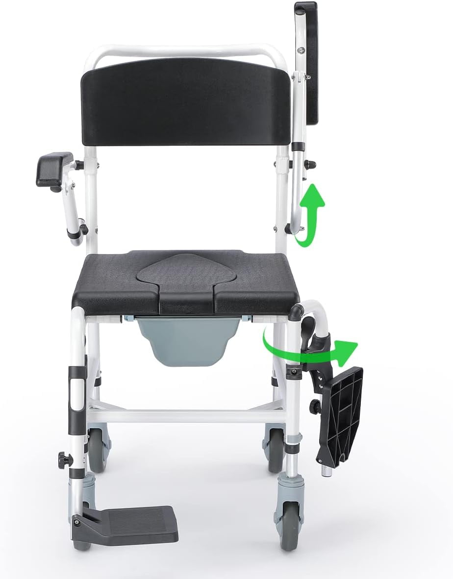 GreenChief Shower Chair with WheelsRolling Shower Chair with Drop Arms