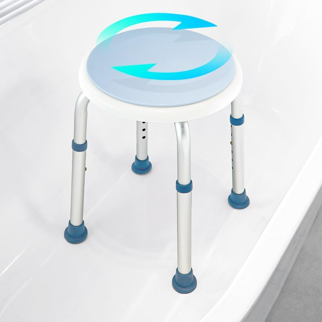 GreenChief 300lb Shower Stool, Rotating Bath Seat, Adjustable for Elderly, Senior, Handicap & Disabled
