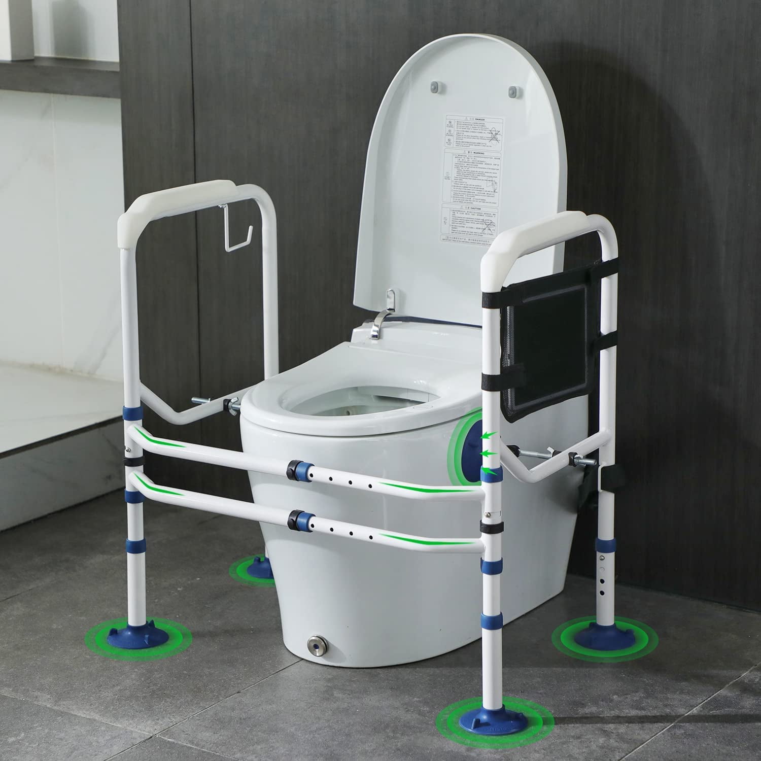 GreenChief Toilet Safety Rails 300LB, Stand Alone Toilet Frame
