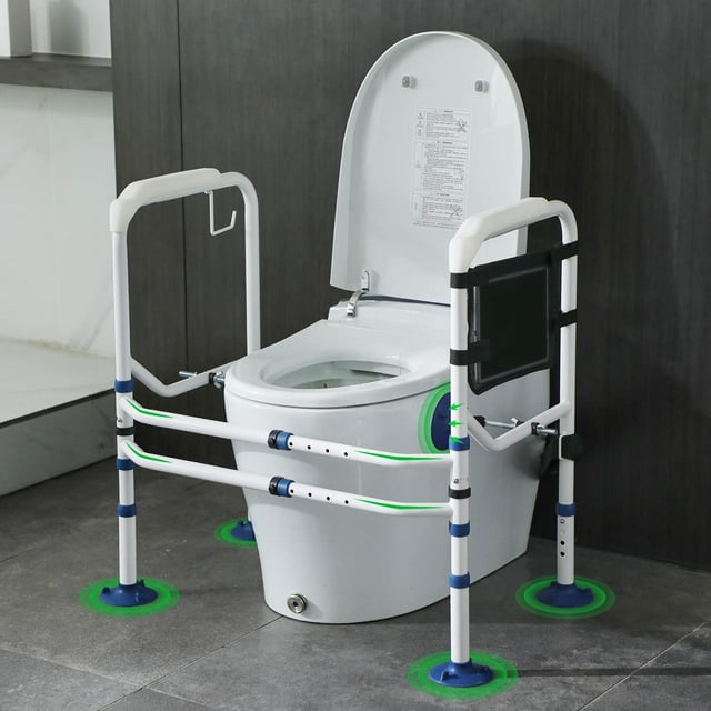 GreenChief Toilet Safety Rails 300LB, Stand Alone Toilet Frame