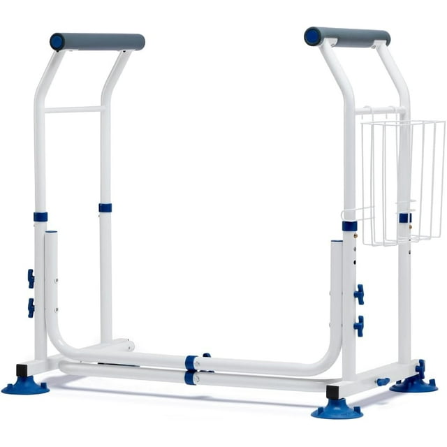 GreenChief Toilet Safety Rails 350lbs, Adjustable with 4 Suction Cups, Medical Arms, Padded