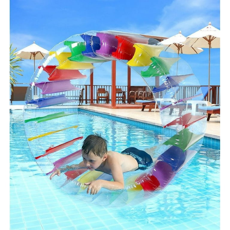 Greenco Kids Colorful Inflatable Water Wheel Roller Float 52 Diameter