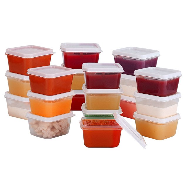 GreenCo Mini Baby Food Storage Containers, Condiment, and Sauce Containers
