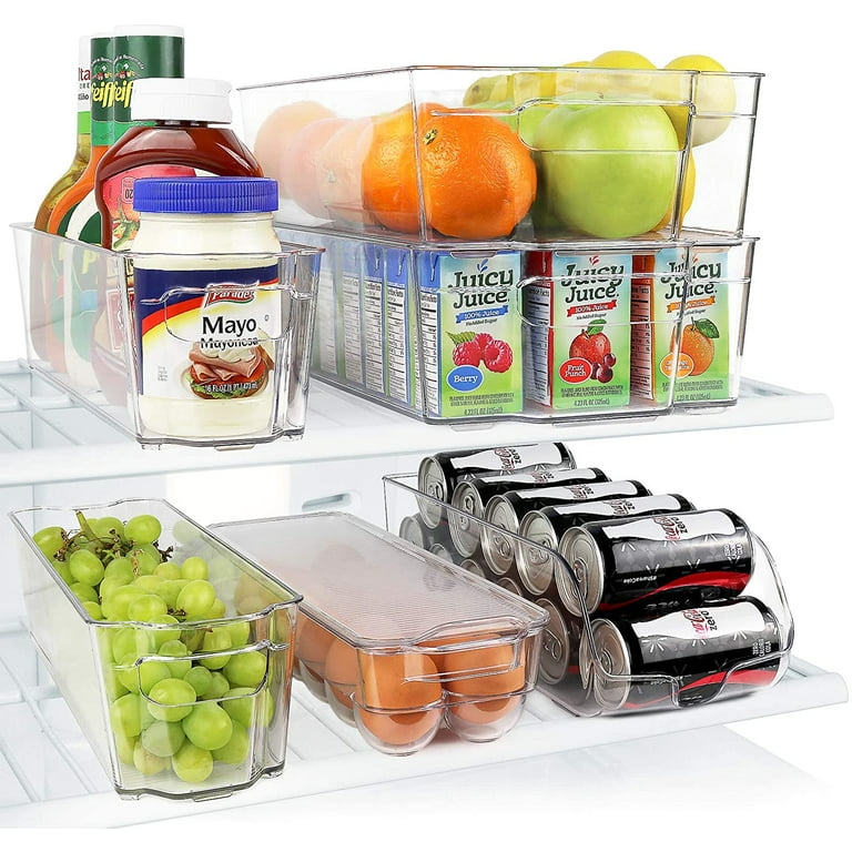 Greenco 6 Piece Refrigerator and Freezer Stackable Storage Organizer Bins