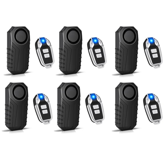 GreenCycle 113dB Bike Alarm, Bicycle Alarm with Remote, Bike Alarms for Ebikes, IP65 Waterproof, Anti Theft, 7 Levels of Sensitivity, Easy Installation for Bicycles/Electric Bicycles/Motorcycle,6PK