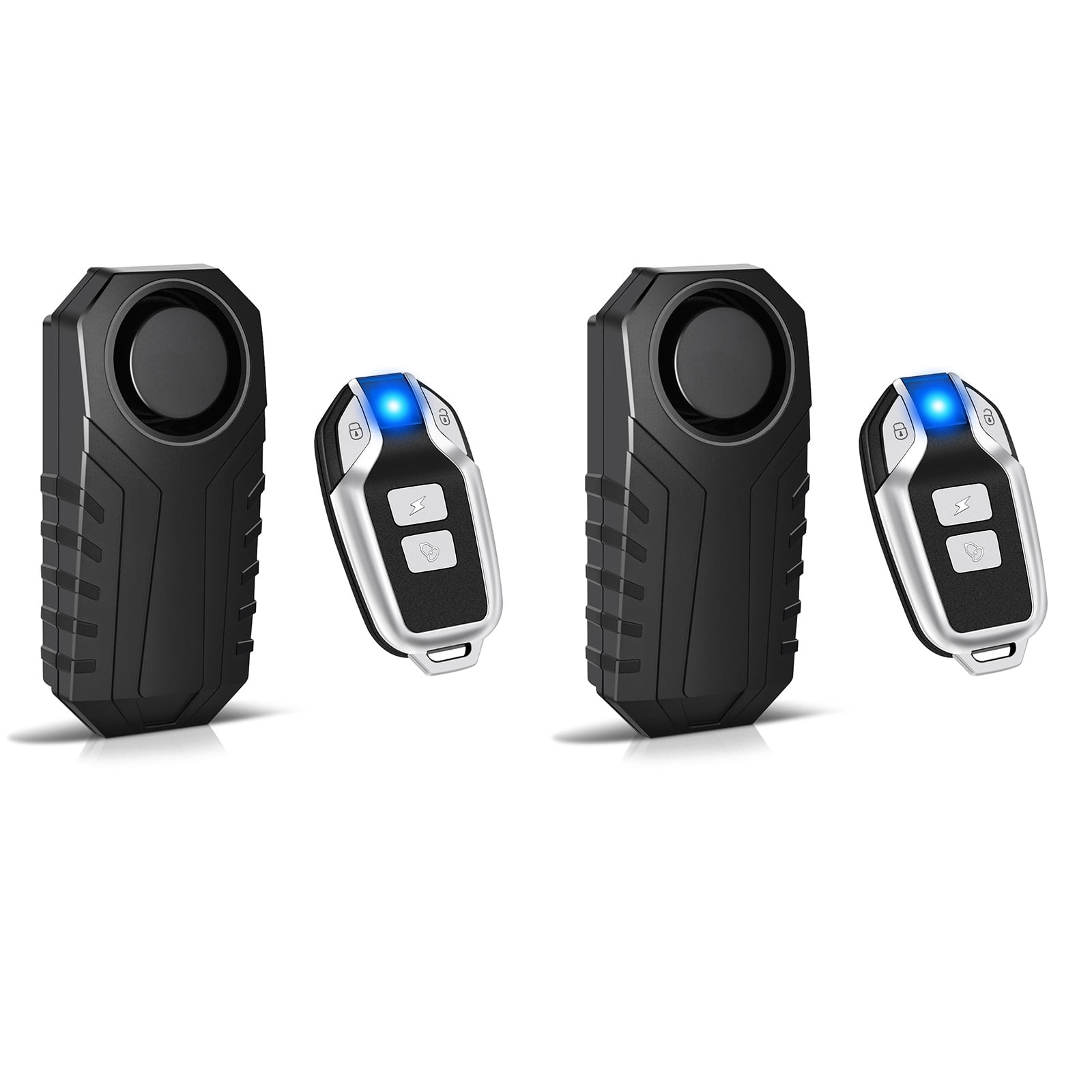 GreenCycle 113dB Bike Alarm, Bicycle Alarm with Remote, Bike Alarms for Ebikes, IP65 Waterproof, Anti Theft, 7 Levels of Sensitivity, Easy Installation for Bicycles/Electric Bicycles/Motorcycle,2PK