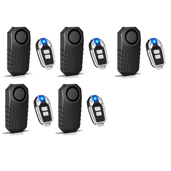 GreenCycle 113dB Bike Alarm, Bicycle Alarm with Remote, Bike Alarms for Ebikes, IP65 Waterproof, Anti Theft, 7 Levels of Sensitivity, Easy Installation for Bicycles/Electric Bicycles/Motorcycle,5PK