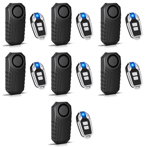 GreenCycle 113dB Bike Alarm, Bicycle Alarm with Remote, Bike Alarms for Ebikes, IP65 Waterproof, Anti Theft, 7 Levels of Sensitivity, Easy Installation for Bicycles/Electric Bicycles/Motorcycle,7PK