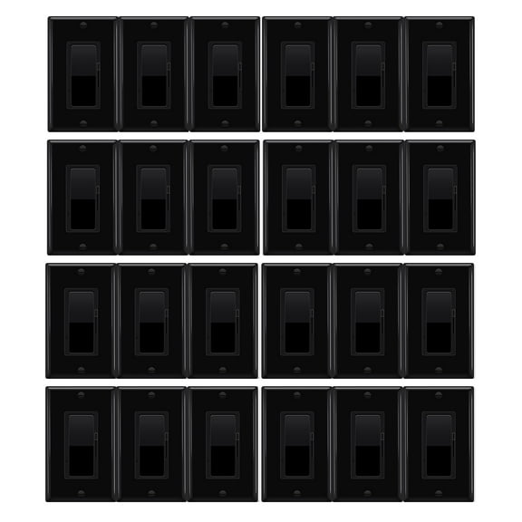 GreenCycle Black Dimmer Light Switch,20PK Single Pole/3 Way Dim Switch for Dimmable 150W LED CFL,600W Halogen and Incandescent,15A 120V,Neutral Wire Not Required,Residential/Commercial,ETL Listed