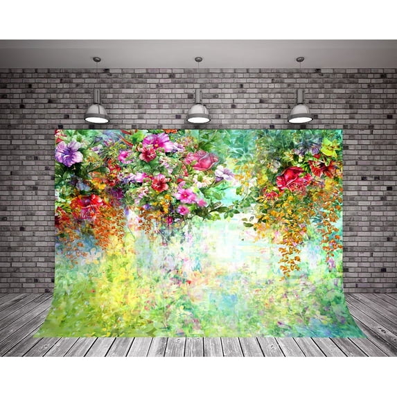 GreenDecor 5X7ft Wedding Photography Background Colorful Flower Backdrop Princess Children Photography for Backdrop Studio