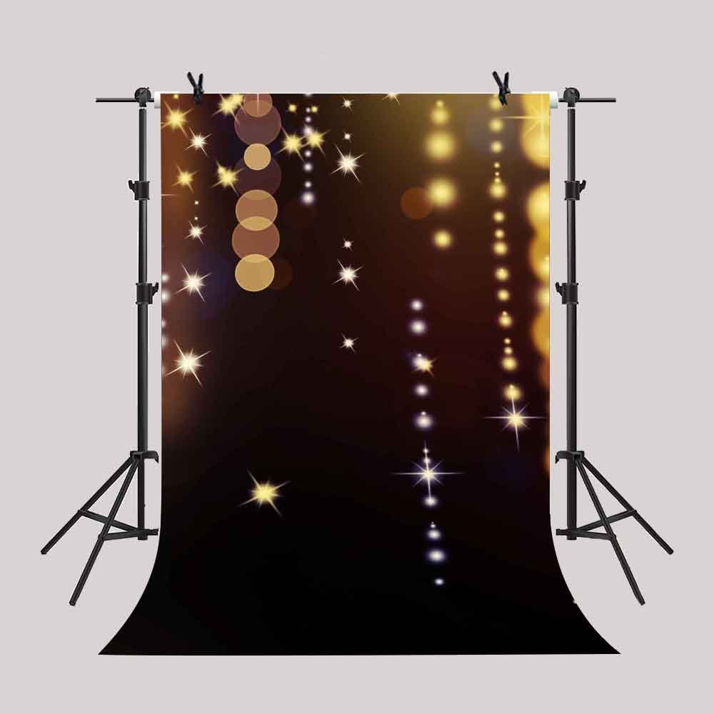 GreenDecor 5x7Ft Bead Curtains Backdrop Yellow Shiny Luxuriant Star ...