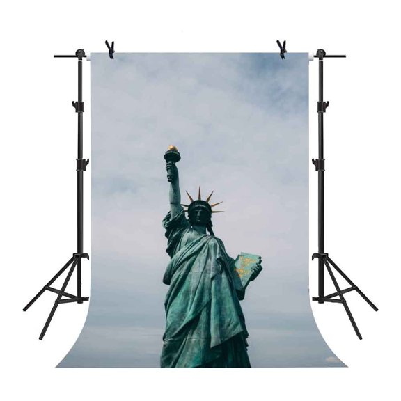 GreenDecor 5x7Ft Foggy Sky The Statue of Liberty Backdrop American Landmark Famous View the U.S.A Landscape Family Office Video Studio Props Photo