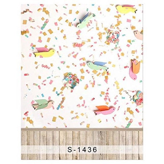 GreenDecor 5x7ft 3D Cartoon Scissor Paper Cut Bird Photography Studio Backdrop Background