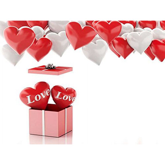 GreenDecor 5x7ft Backdrop Photography Valentine'S Day Red Love Suspension Romantic Bcakground Photo Studio Props