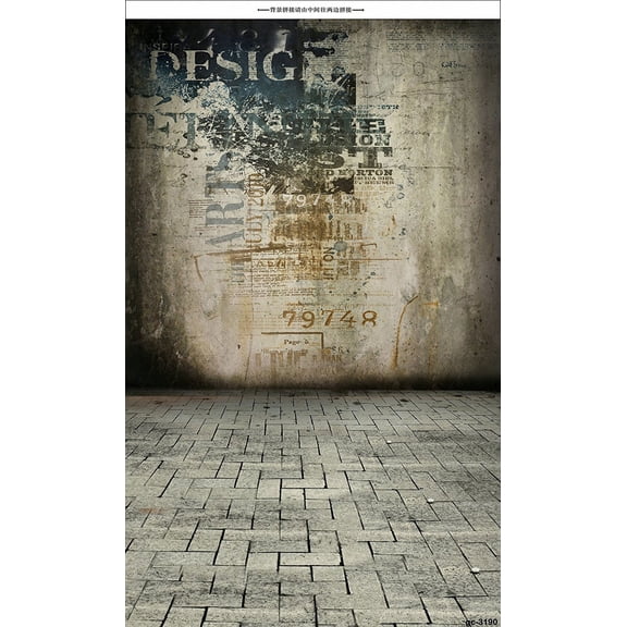 GreenDecor 5x7ft Background Digital Photography Stone Floor Retro Wall for Backdrops