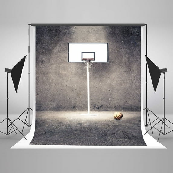 GreenDecor 5x7ft Basketball Photography Backdrops Grey Wall Photo Background Retro Style Backdrops for Photographers