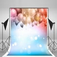 thumbnail image 1 of GreenDecor 5x7ft Blue Happy Birthday Photography Background Colorful Balloons Backdrop Glitter Spots Newborn Photo Studio, 1 of 4