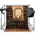 thumbnail image 1 of GreenDecor 5x7ft Bookshelf Backdrop Vintage Bookcase Library Magic Books Indoor Study Room Crystal Droplight Mirror Fantasy Photography Background Kid, 1 of 4