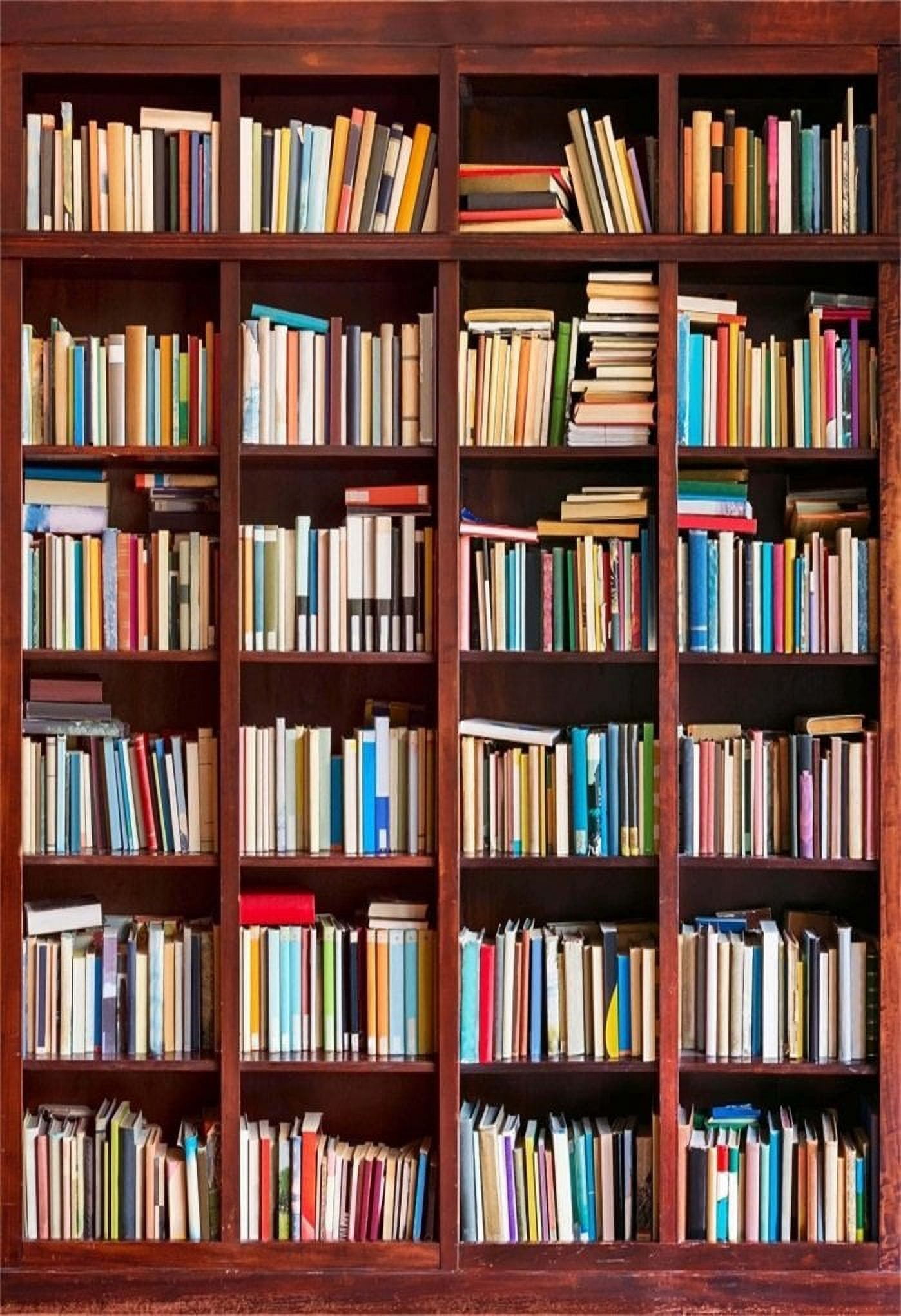 GreenDecor 5x7ft Bookshelf Background Bookcase Photography Backdrop ...
