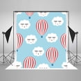 thumbnail image 1 of GreenDecor 5x7ft Cartoon Clouds Fire Balloons Baby Shower Decorations Photo Backdrop Photography Studio Background, 1 of 4