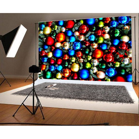 GreenDecor 5x7ft Christmas Beautiful Apple Backdrop Studio Props Merry Christmas Photography Background