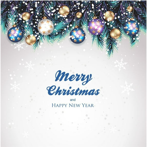 GreenDecor 5x7ft Christmas Photography Backdrop White Snowflake Xmas Theme Background Cloth for Party