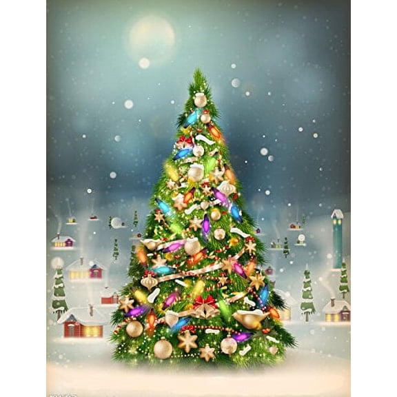 GreenDecor 5x7ft Christmas Tree Photo Backdrops Christmas Photography Backdrops Background Studio Props